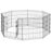 8 Panel Dog Playpen Puppy Pen Rabbits Guinea Metal Crate Pet Cage Run Indoor Outdoor, 61x61 cm