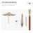 Beige Parasol Patio 3x3M Double Tier Garden Sun Umbrella Sunshade Outdoor Wood Wooden Canopy Tier