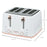 Toaster with 4 Slot, 7 Browning Levels, 1600W, White Honeycomb