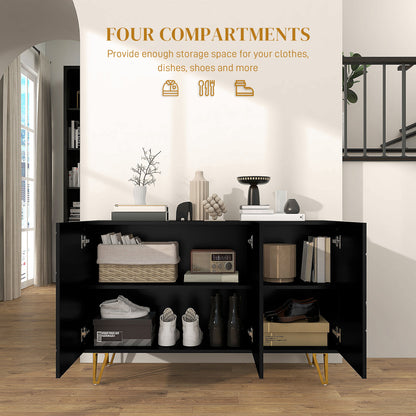 Freestanding Storage Cabinet with Adjustable Shelves for Living Room