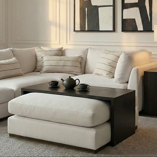 Burbank Footstool with Layered Coffee Table