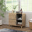 Bathroom Storage Cabinet with Open Compartments and Double Doors