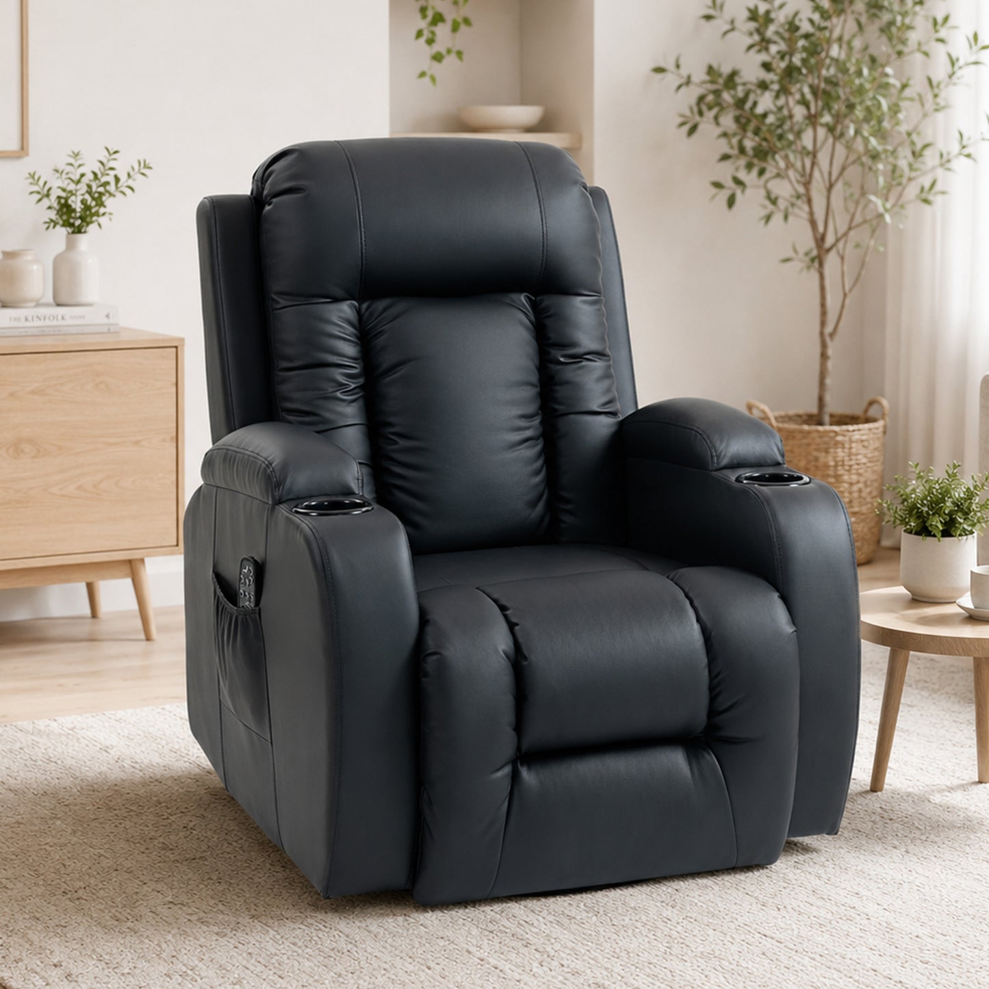 Massage Recliner Chair with 8 Vibration & Heat, Black