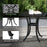 Cast Aluminium Bistro Table, Outdoor Square Side Table with Umbrella Hole, Garden Table for Balcony, Poolside, Black