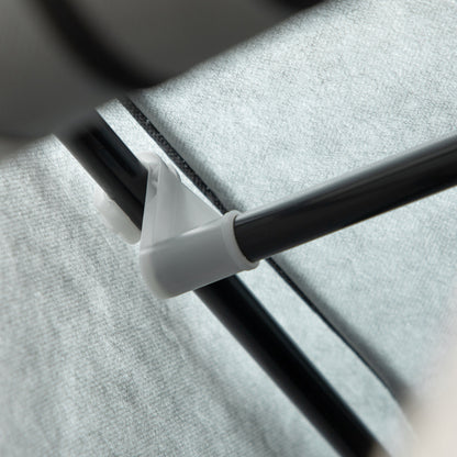 Fabric Portable Wardrobe with 8 Shelves 2 Hanging Rails, Light Grey