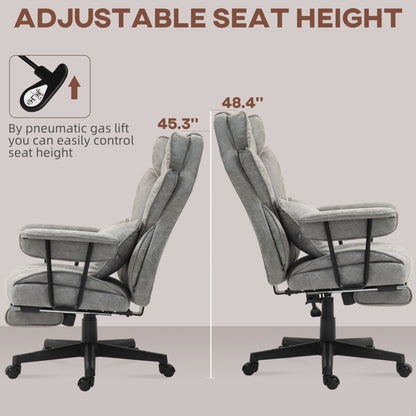 Office Chair, Ergonomic Desk Chair with Foot Rest, Grey