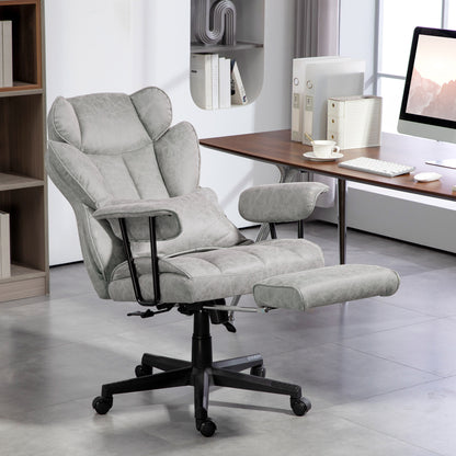 Office Chair, Ergonomic Desk Chair with Foot Rest, Grey