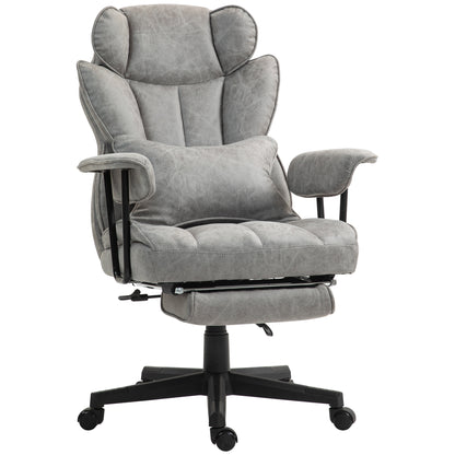 Office Chair, Ergonomic Desk Chair with Foot Rest, Grey