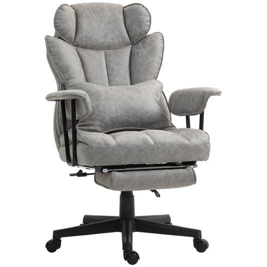 Office Chair, Ergonomic Desk Chair with Foot Rest, Grey