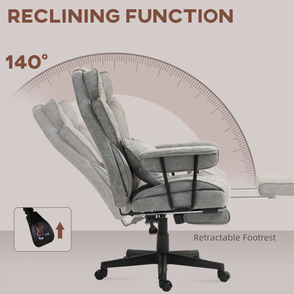 Office Chair, Ergonomic Desk Chair with Foot Rest, Grey