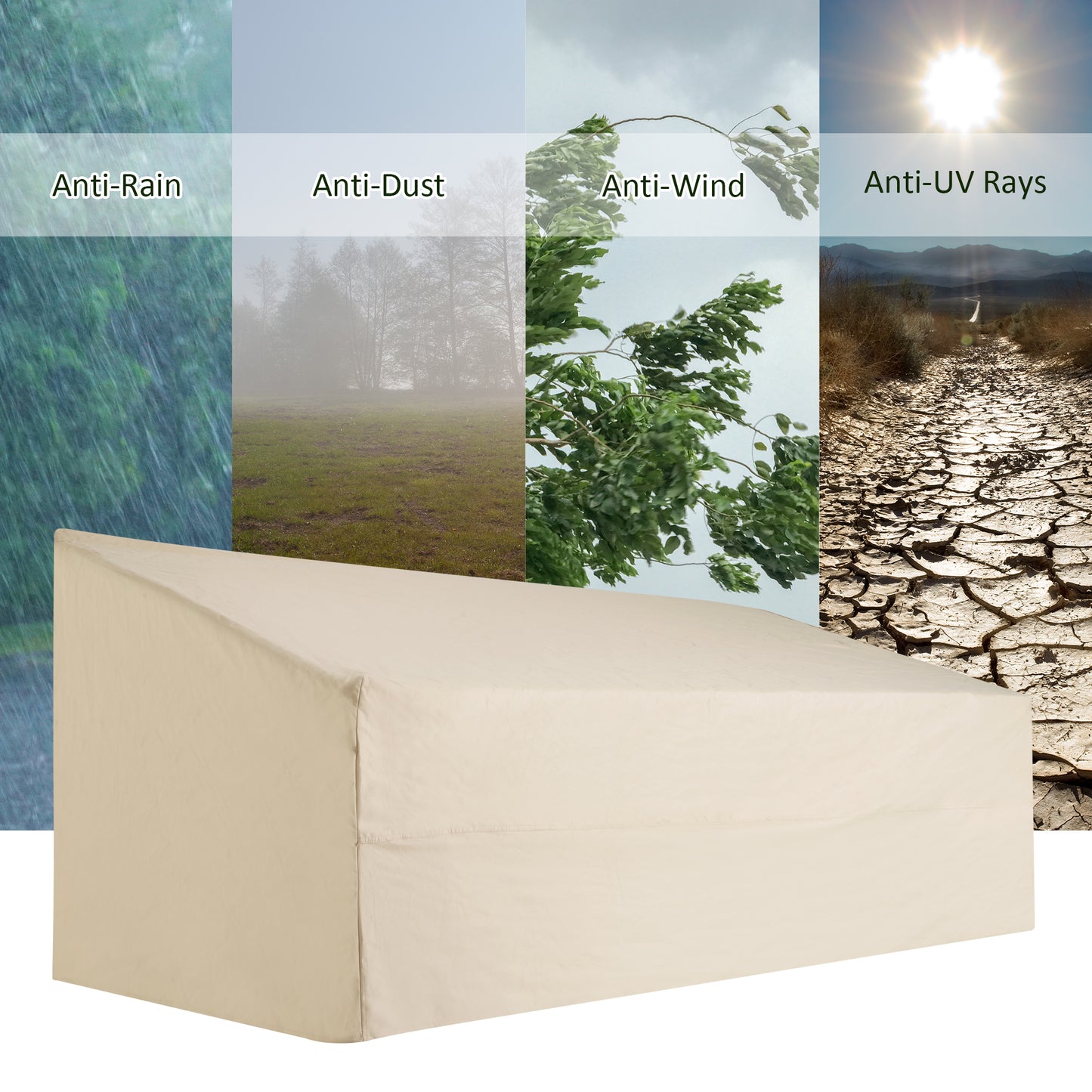 3 Seater Rain Cover Garden Sofa Chair Bench Protector 218x111x101cm