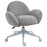 Fluffy Leisure Chair Office Chair with Backrest and Armrest for Home Bedroom Living Room with Wheels Grey