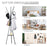 180cm Free Standing Metal Coat Rack Stand 9 Hooks Clothes Tree with 1 Shelf Hat Display Hall Tree Hanger Bag Umbrella Hanging Organiser (Black)