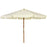 3.3(m) Patio Umbrella, Garden Parasol, Outdoor Sun Shade Canopy with 8 Bamboo Ribs, Ruffles and Wood Pole, Beige