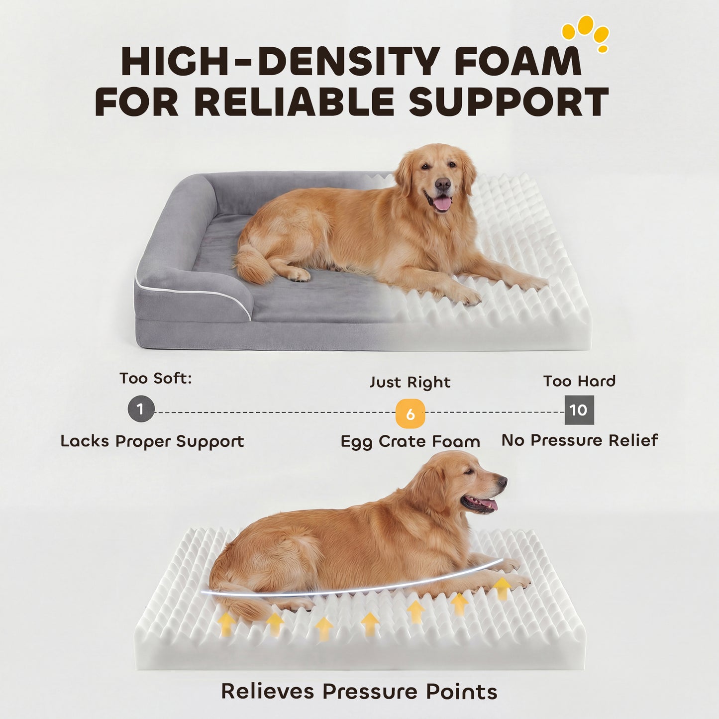 Dog Sofa Bed, Washable Pet Bed with Non-Slip Bottom, Grey