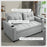 2 Seater Pull Out Sofa Bed with Pockets for Living Room Light Grey