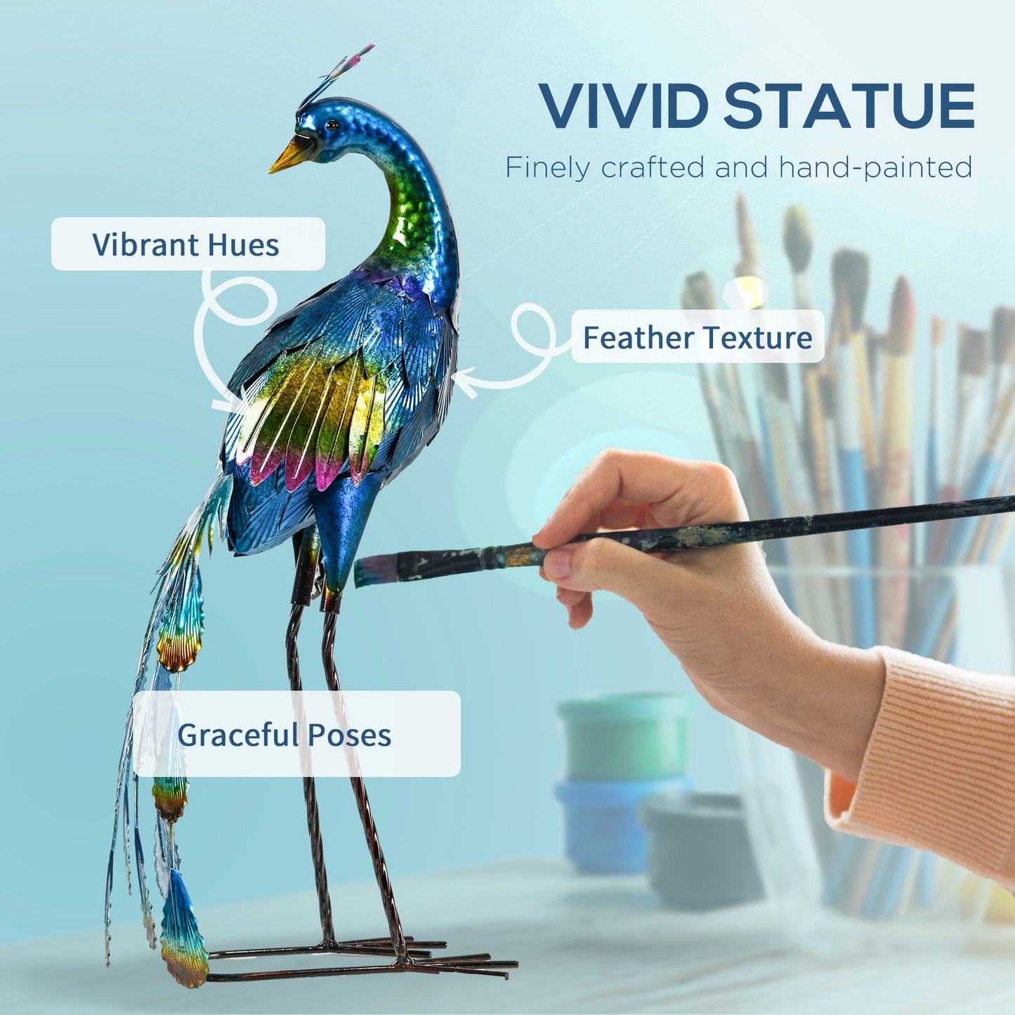 Peacock Garden Statues Sculptures for Decorations and Gifts, Steel