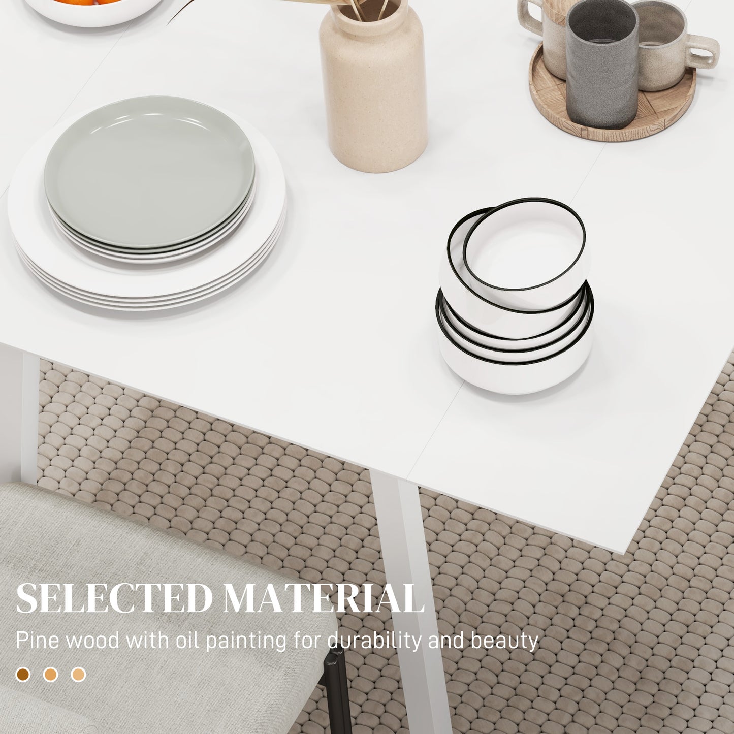 Extendable Kitchen Table for 2-4, Folding Drop Leaf Dining Table, White