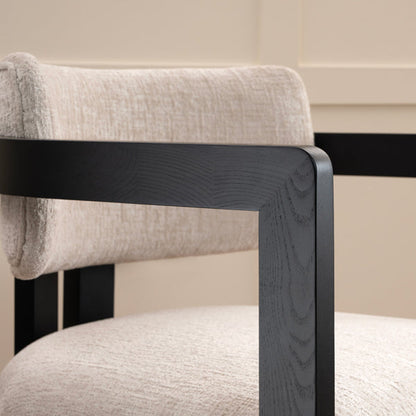Jolie Dining Chair - Light Taupe - Black Frame