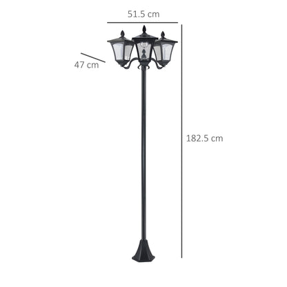 1.8m Traditional Victorian Style - Solar Post Lamp with Sensor
