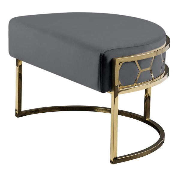 Alveare Footstool Brass -Smoke Grey