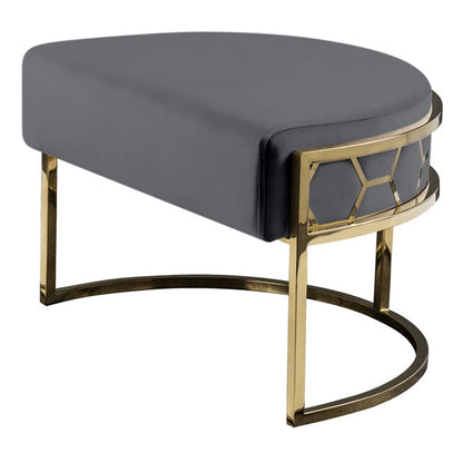 Alveare Footstool Brass -Smoke Grey