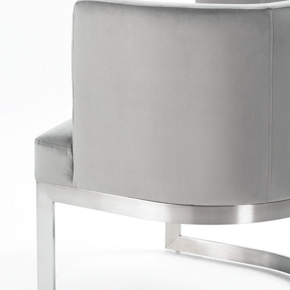 Lasco Dining Chair – Dove Grey - Brushed Stainless Steel Base