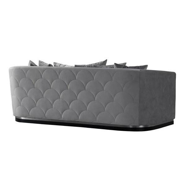 Pino Three Seat Sofa - Dove Grey - Silver Base