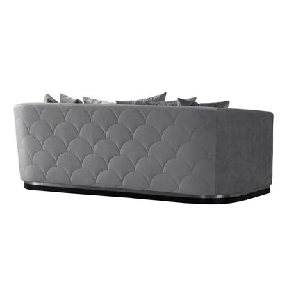 Pino Three Seat Sofa - Dove Grey - Silver Base
