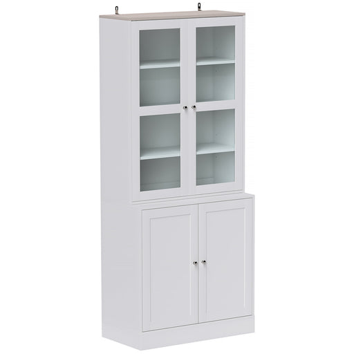 Modern Bookcase Display Storage Cabinet w/ Doors Adjustable Shelves