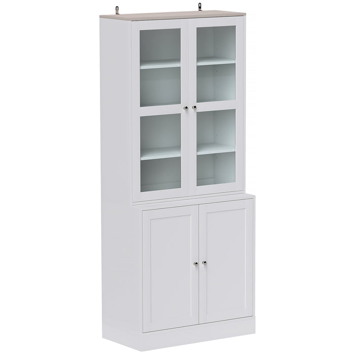 Modern Bookcase Display Storage Cabinet w/ Doors Adjustable Shelves