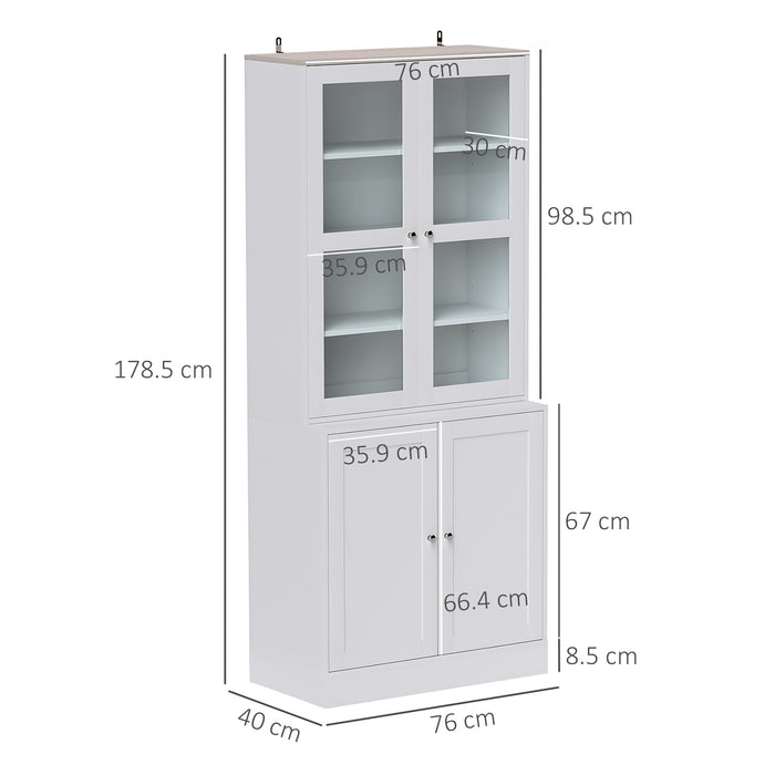 Modern Bookcase Display Storage Cabinet w/ Doors Adjustable Shelves