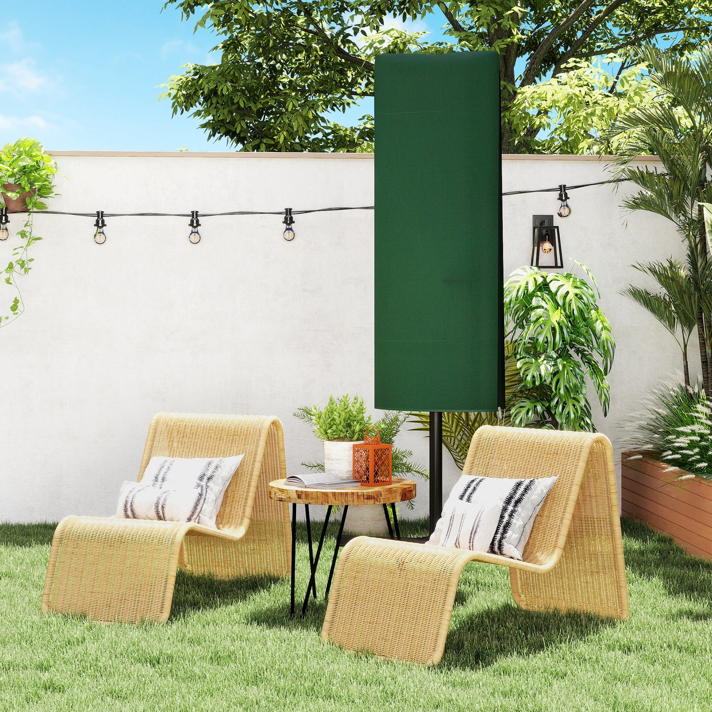 Garden Parasol Cover for 2-4m Umbrella Protector, Dark Green