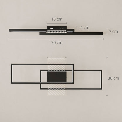 LED Ceiling Light, Dimmable Ceiling Light with Remote Control, Black
