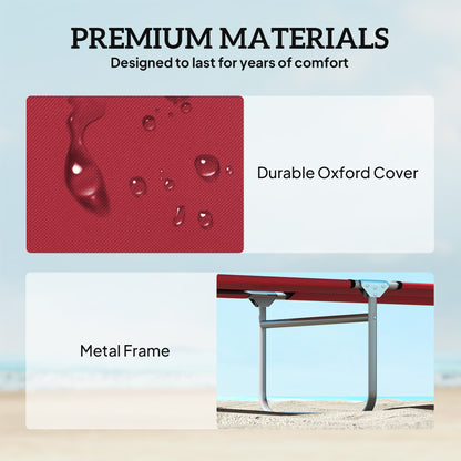 Foldable Sun Lounger Set of 2, 4 Level Adjustable Backrest