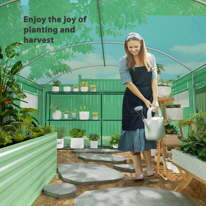 Polytunnel Greenhouse with 3 Roll-up Doors, 4 x 3 x 2m, Green