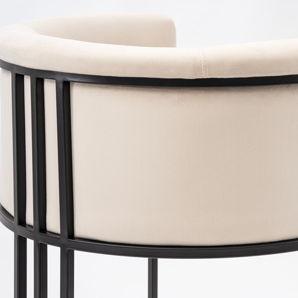 Aria Counter Stool – Chalk – Black Frame
