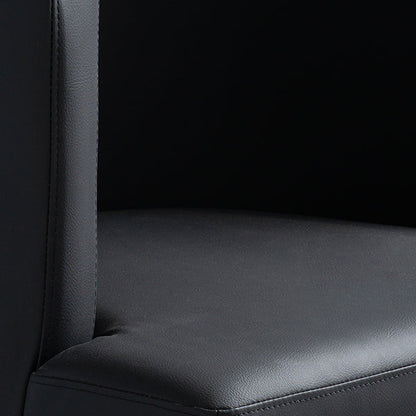 Alveare Dining Chair Silver – Black Faux Leather