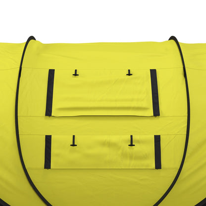 4-5 Person Pop-up Camping Tent Waterproof Family Tent w/ 2 Mesh Windows & PVC Windows Portable Carry Bag for Outdoor Trip, Yellow