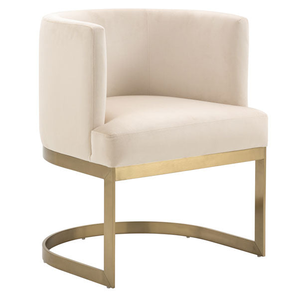 Lasco Dining Chair - Chalk - Brushed Brass Base