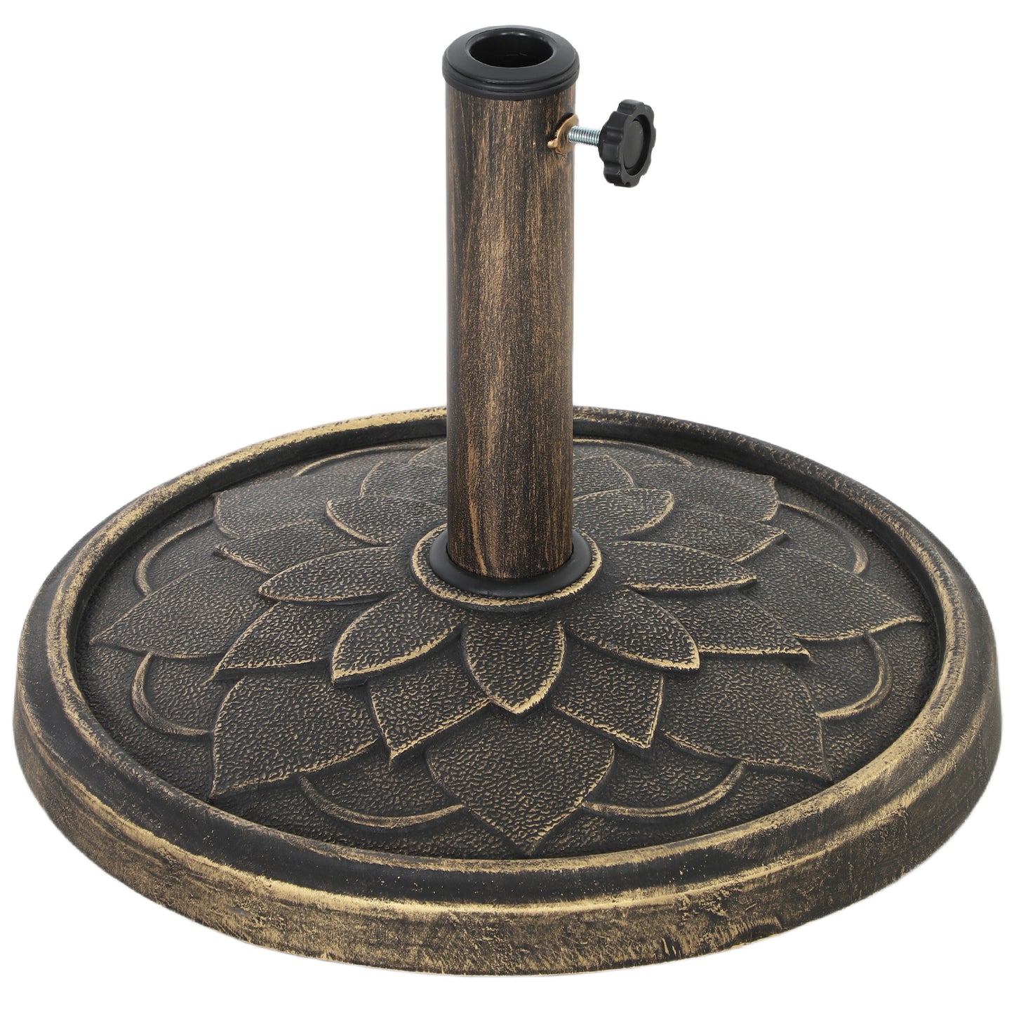 12kg Resin Garden Parasol Base Sun Umbrella Base, Bronze Tone