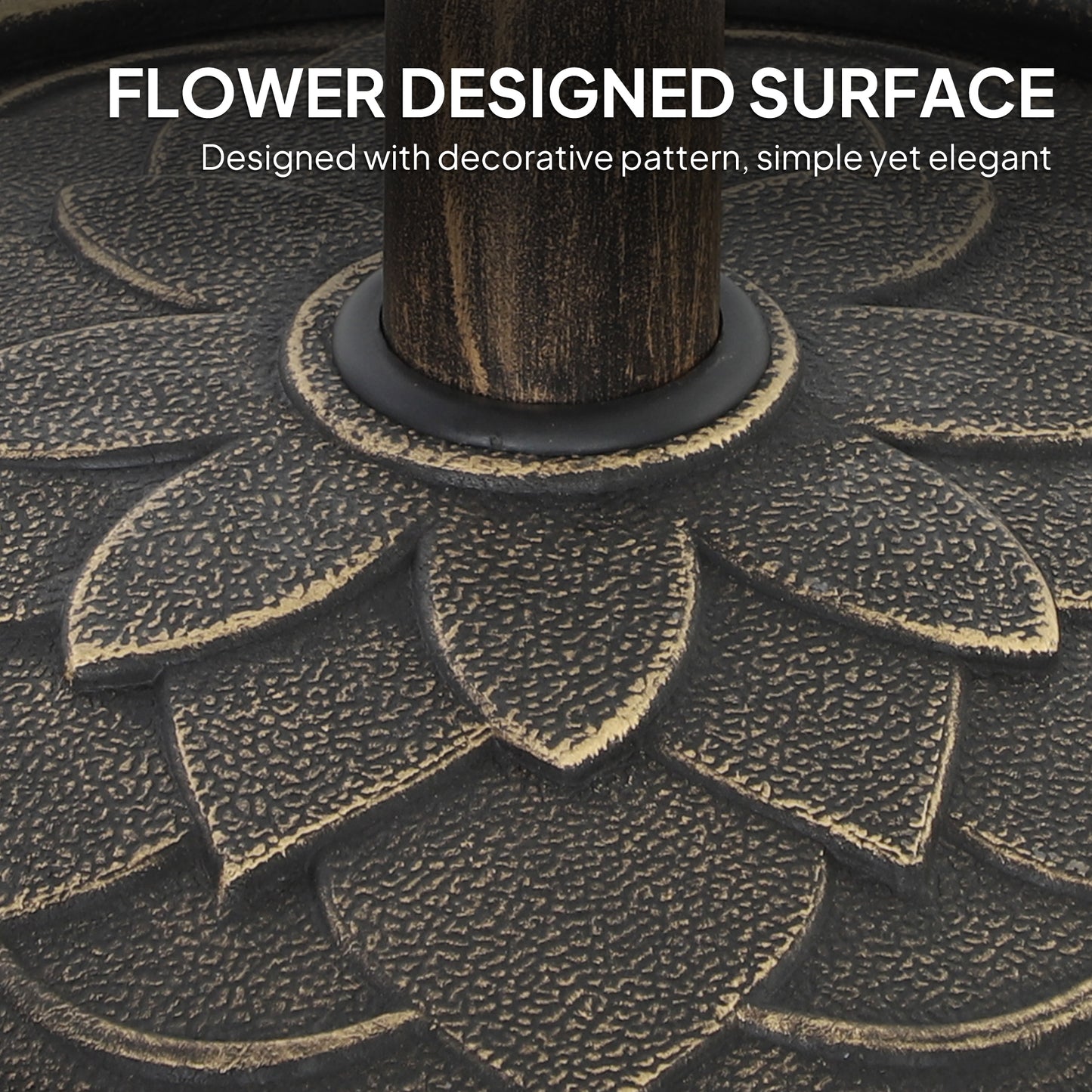 12kg Resin Garden Parasol Base Sun Umbrella Base, Bronze Tone