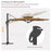 Garden Parasol, 3(m) Cantilever Parasol with Hydraulic Mechanism, Dual Vented Top, 8 Ribs, Cross Base, Khaki