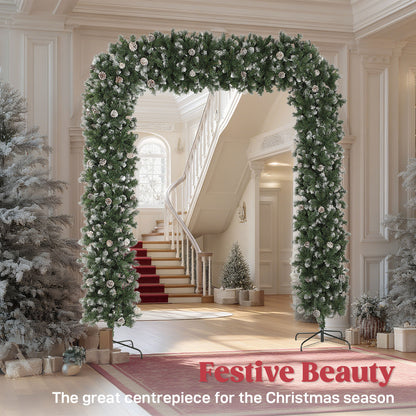 8.2 ft Snow Frosted Christmas Tree Arch, Doorway Decor with 2100 Tips