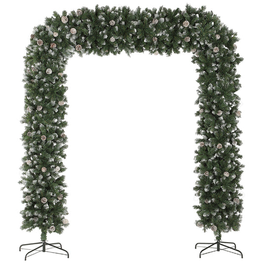 8.2 ft Snow Frosted Christmas Tree Arch, Doorway Decor with 2100 Tips