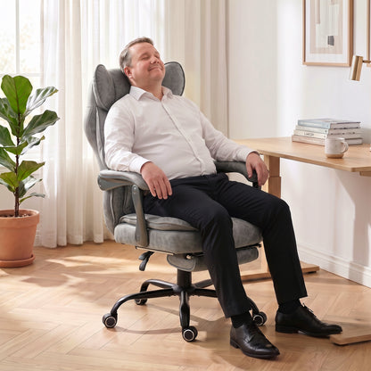Big and Tall Office Chair with Lumbar Support, Grey