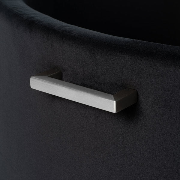 Aria Storage Ottoman – Black – Brass/Silver