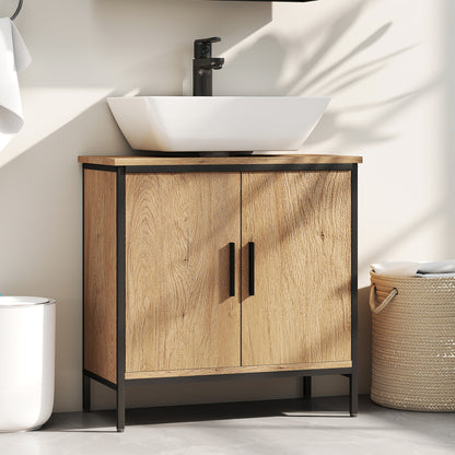 Under Sink Cabinet with Doors for Basin without or with Pedestal Oak