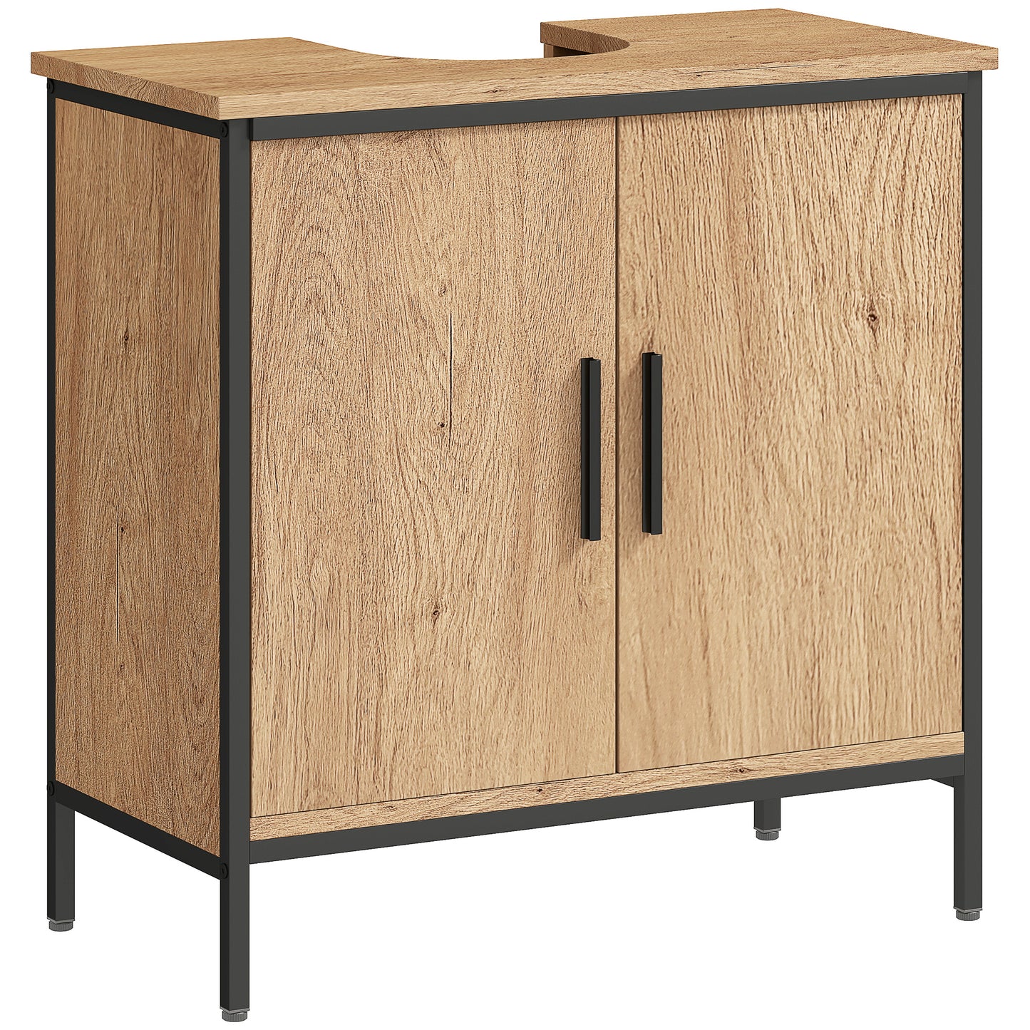 Under Sink Cabinet with Doors for Basin without or with Pedestal Oak