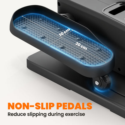 Under Desk Elliptical Machine, Electric Elliptical Machine for Seniors with Manual/Auto Mode, 12 Adjustable Speed, Portable Seated Pedal Exerciser with Remote Control & LED Monitor for Home